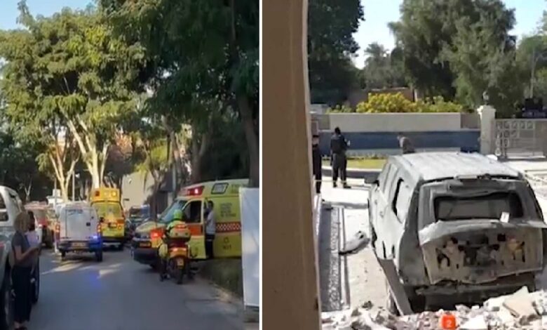على اليمين استهداف منزل الكاظمي واليسار منزل نتنياهو