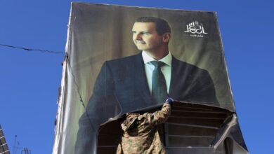 تمزيق صورة الأسد (أرشيف)
