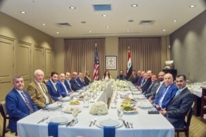 جانب من اجتماع للحلبوسي في أميركا